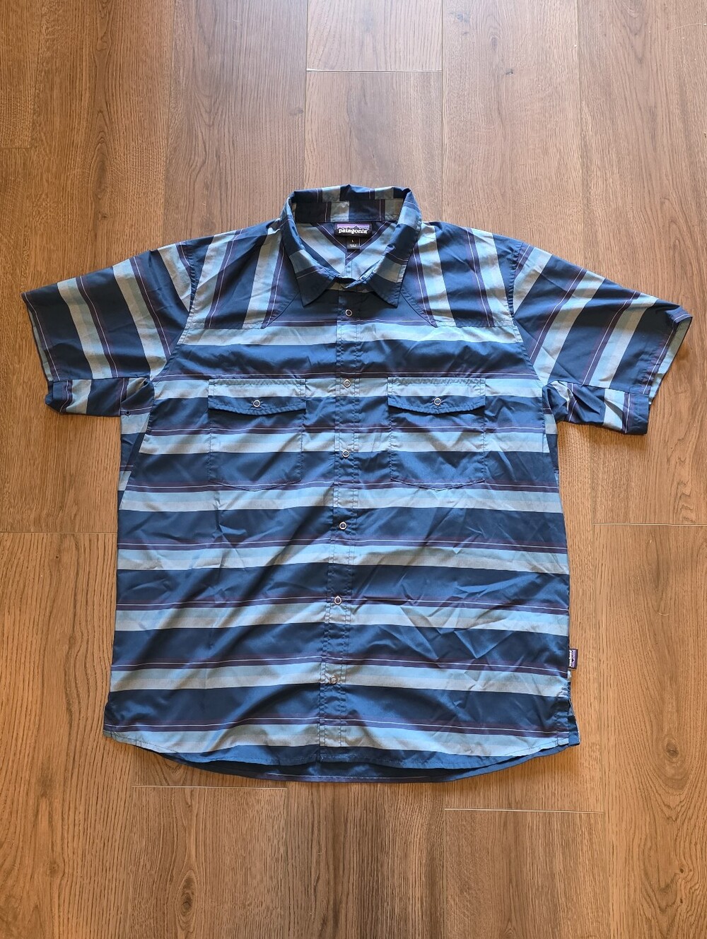 Patagonia - Bandito Snap Shirt - L - Blue Stripe